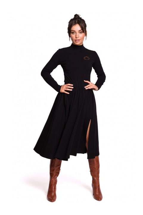 Fusta Crapata Bumbac, Elastan, Negru`, Negru