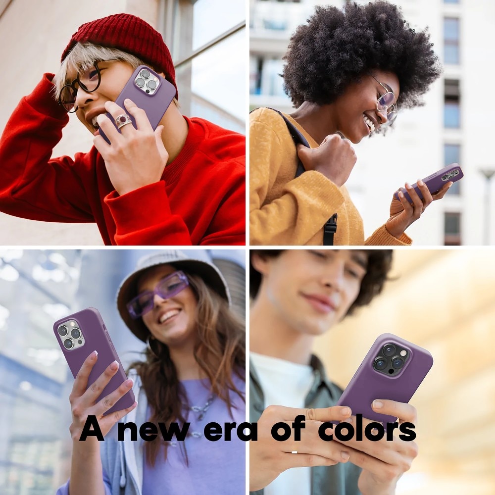 Husa CASEY STUDIOS™ compatibila cu iPhone 14 Pro, Soft Silicone Premium, Microfibra in Interior, Light Purple, de Protectie, Ultra Slim, pentru Incarcare Wireless, Margini Ridicate de Protectia Ecranului si a Camerelor
