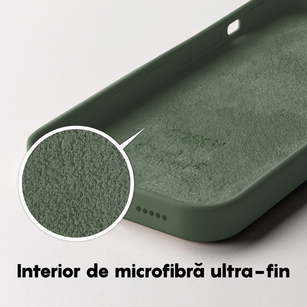 Husa CASEY STUDIOS™ compatibila cu iPhone 14 Plus, Soft Silicone Premium, Microfibra in Interior, Webster Green, de Protectie, Ultra Slim, pentru Incarcare Wireless, Margini Ridicate de Protectia Ecranului si a Camerelor