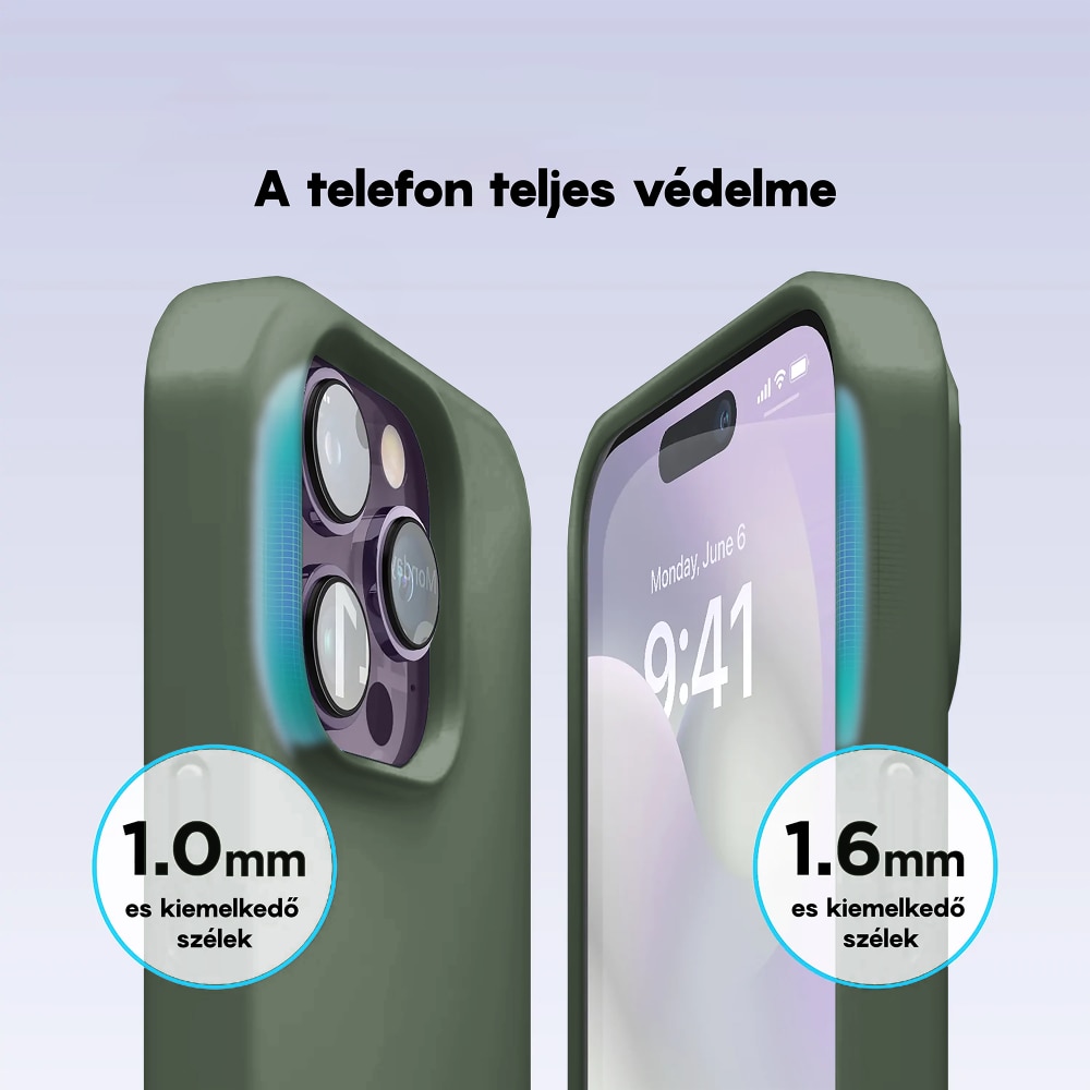 Husa CASEY STUDIOS™ compatibila cu iPhone 14 Pro Max, Soft Silicone Premium, Microfibra in Interior, Webster Green, de Protectie, Ultra Slim, pentru Incarcare Wireless, Margini Ridicate de Protectia Ecranului si a Camerelor