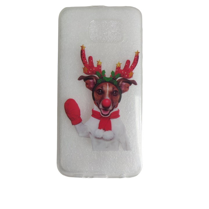 Husa compatibila cu Samsung Galaxy S6 (G920F), Carcasa Silicon transparent Craciun, Catel Rudolf