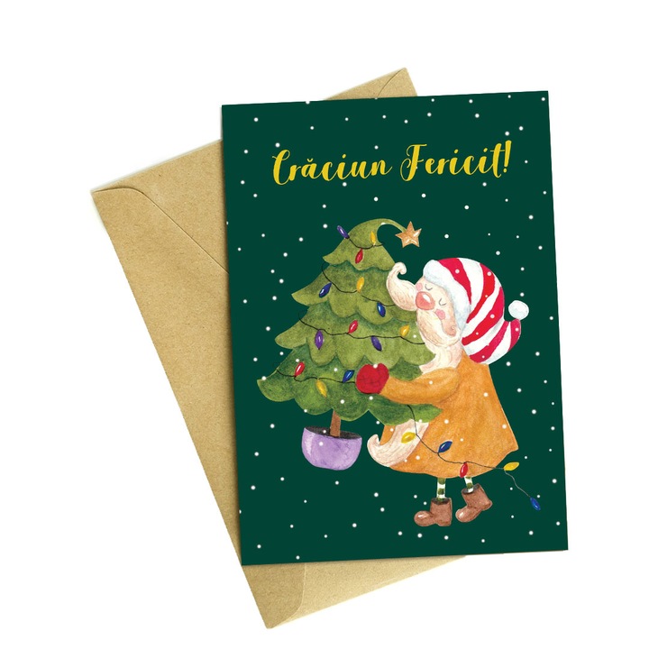 Felicitare cu mesaj, Craciun, plic inclus, 148 x 210 mm