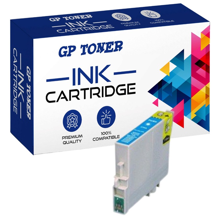 Cartus de cerneala, GP Toner, Compatibil cu Epson ( T0712), Cyan