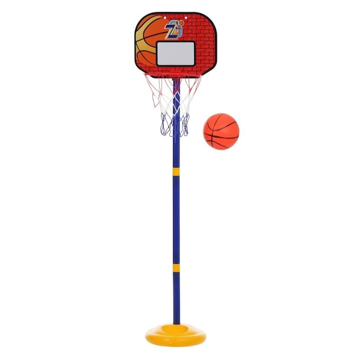 Баскетболен кош GT, Със стойка, И топка, Регулируем от 78 до 108 см