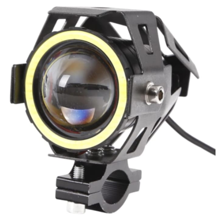 Proiector led U7 angel eyes, Moto, ATV, Off Road cu 2 faze si mod stroboscop