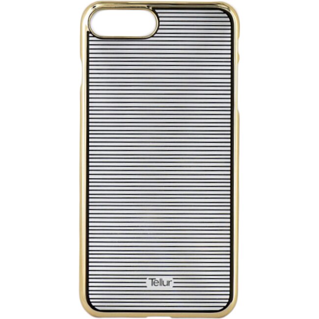 Husa de protectie Tellur Hardcase pentru iPhone 8 Plus / iPhone 7 Plus, Gold Horizontal Stripes