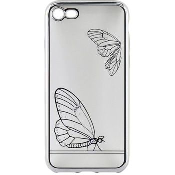 Husa de protectie Tellur pentru iPhone 8 / iPhone 7, Silicon, Silver Butterfly