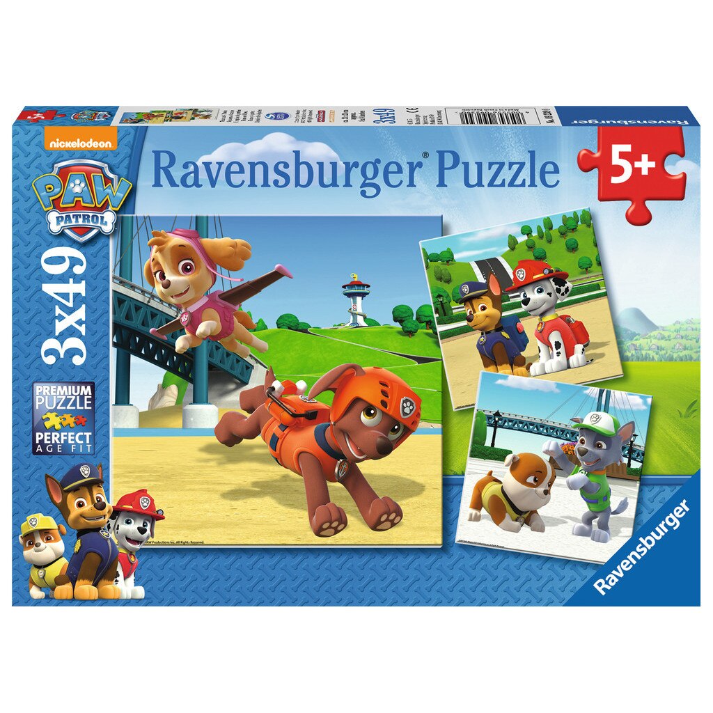 Puzzle Ravensburger - Paw Patrol, 3 in 1, 3x49 piese