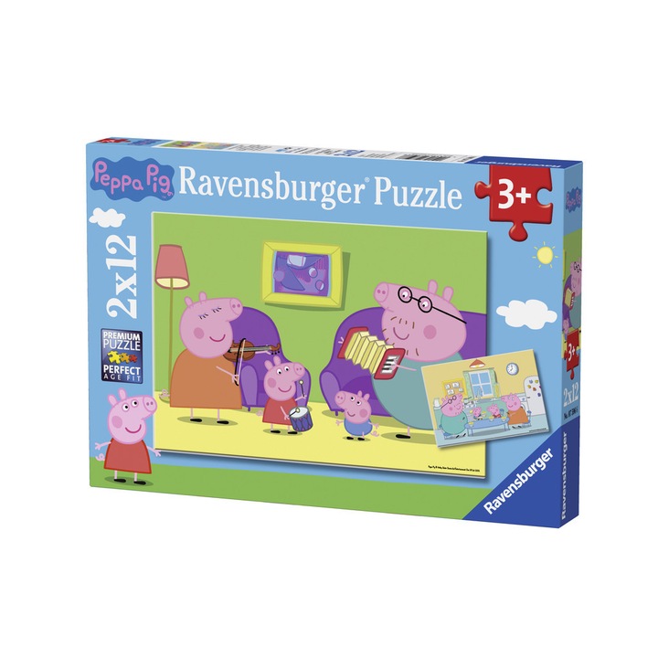 Пъзел Прасе Пепа, 2X12 части - Ravensburger