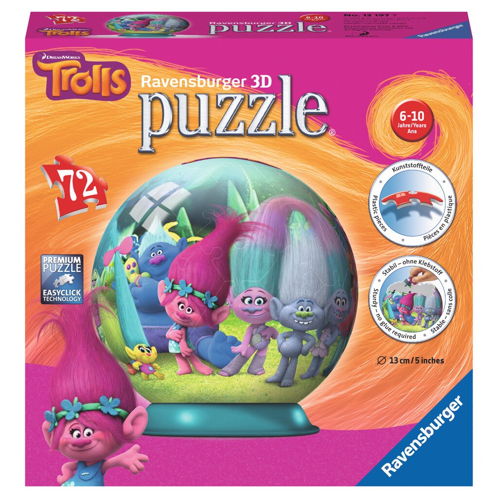 Puzzle Ravensburger 3D - Trolls, 72 piese