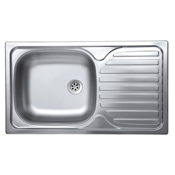 Chiuveta Sanitec C408, pentru blat, cuva stanga, anticalcar, inox Chiuveta Sanitec C408, pentru blat, cuva stanga, anticalcar, inox