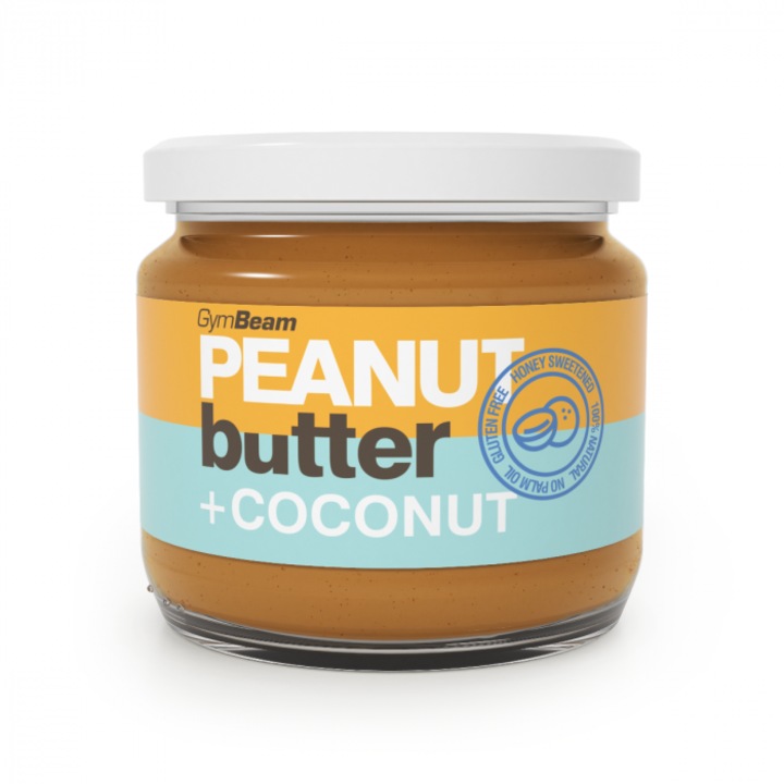 Unt de arahide cu nuca de cocos, GymBeam, 340 g