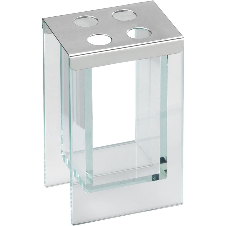 Suport periute de dinti, Wenko Catania, Sticla, Transparent