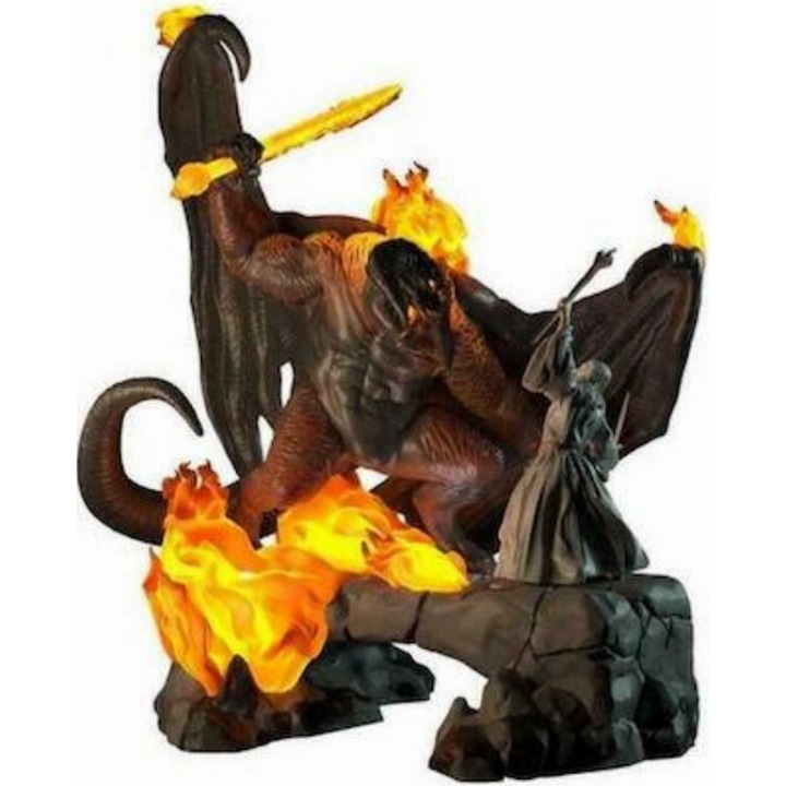 Figurina Stapanul Inelelor: Balrog vs Lumina lui Gandalf, Paladone, 28 cm, Plastic, USB, Multicolor, 14+