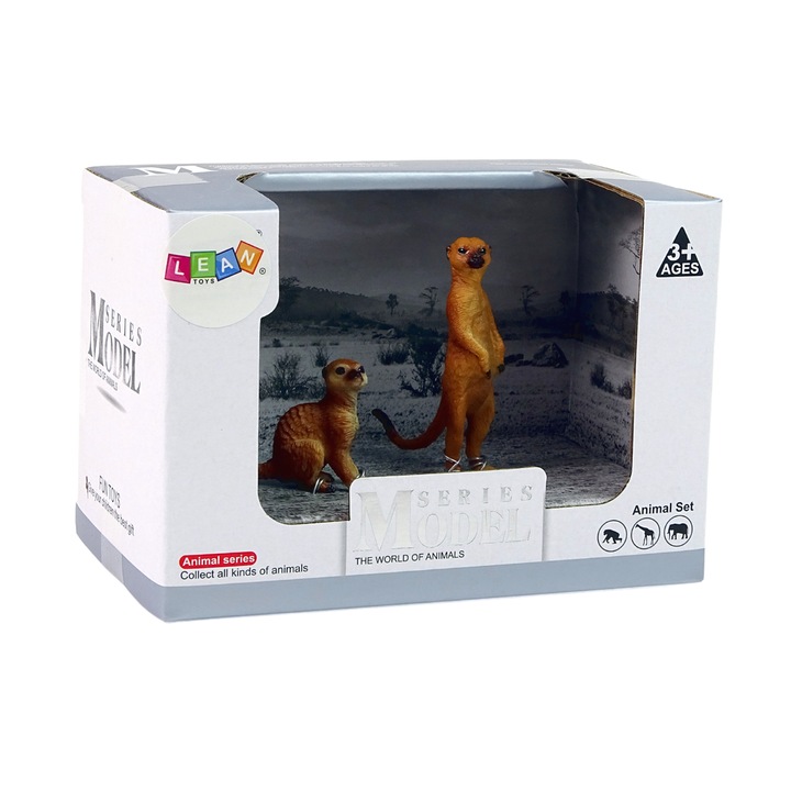 Комплект от 2 фигурки, Lean Toys, Animals of the world Meerkat, Brown