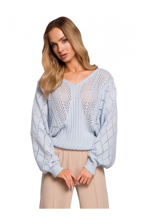 MOE lila ujjú pulóver, akrillal, poliamiddal, kékkel, Kék