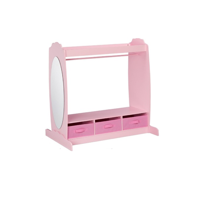 Suport haine pentru copii, dimensiuni 107 x 97,5 x 61 cm, roz, Relaxdays