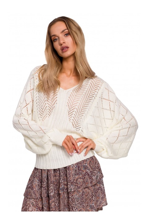 Lila ujjú pulóver MOE, akrillal, poliamiddal, ekrü, Ekrü