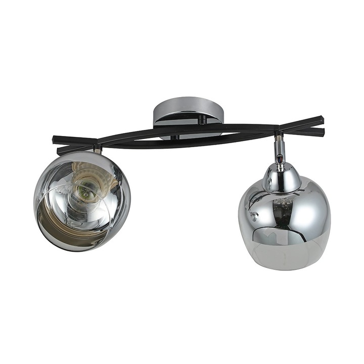 MOMO mennyezeti lámpa, Agora Lighting, Acél, E27, Fekete/Króm