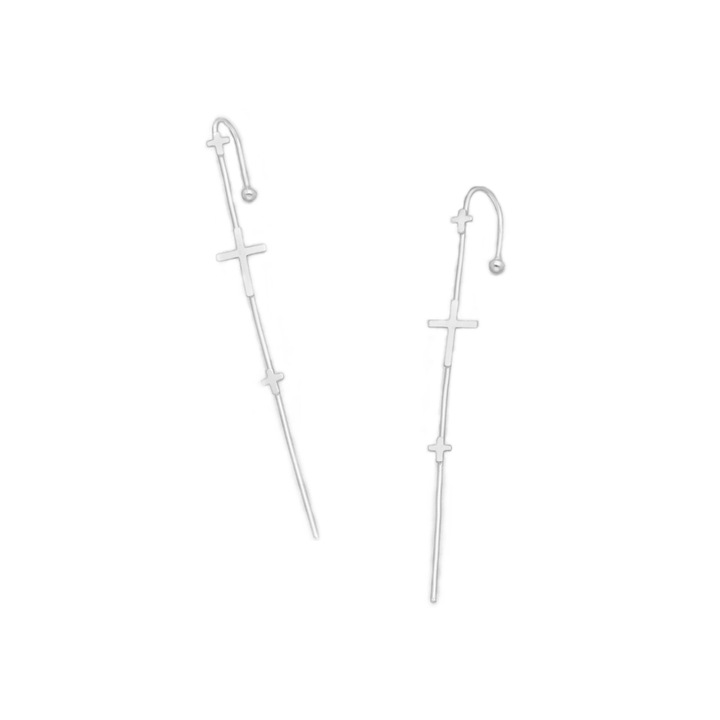 Cercei Ear Pin Cuff Bar din argint 925