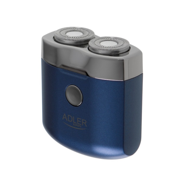 Stergator mini Adler AD 2937, 250 mAh, USB C, Pentru calatorie, Wireless, Albastru/Inox