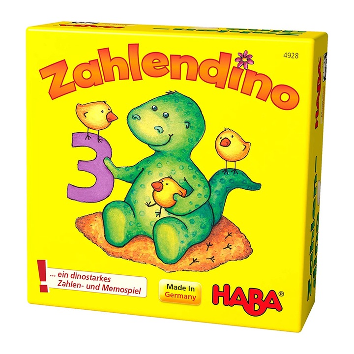 Haba mini társasjáték gyerekeknek, 8049281/8054759 1-26, dinoszauruszok és számok, tanítsd meg gyermekednek a számokat 0-tól 10-ig, Memóriajáték, 3+, német, francia, angol