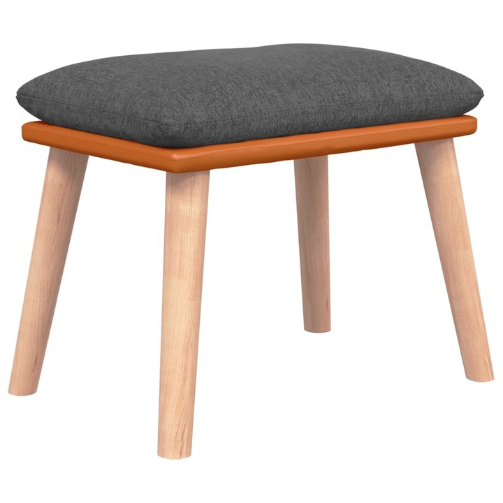 Табуретка vidaXL, тъмносива, 45x29,5x35 см, текстил и изкуствена кожа, 2.45 Kg