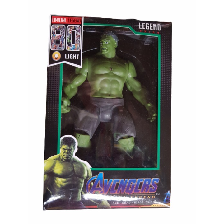 Hulk figura, műanyag, zöld