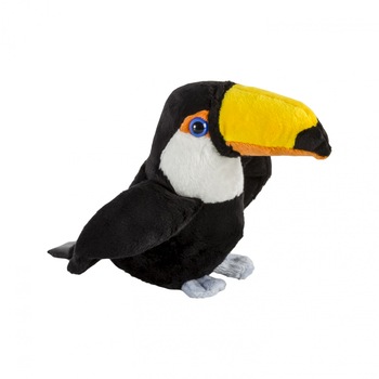 Jucarie de plus Momki, Pasare tucan, 15 cm Jucarie de plus Momki, Pasare tucan, 15 cm