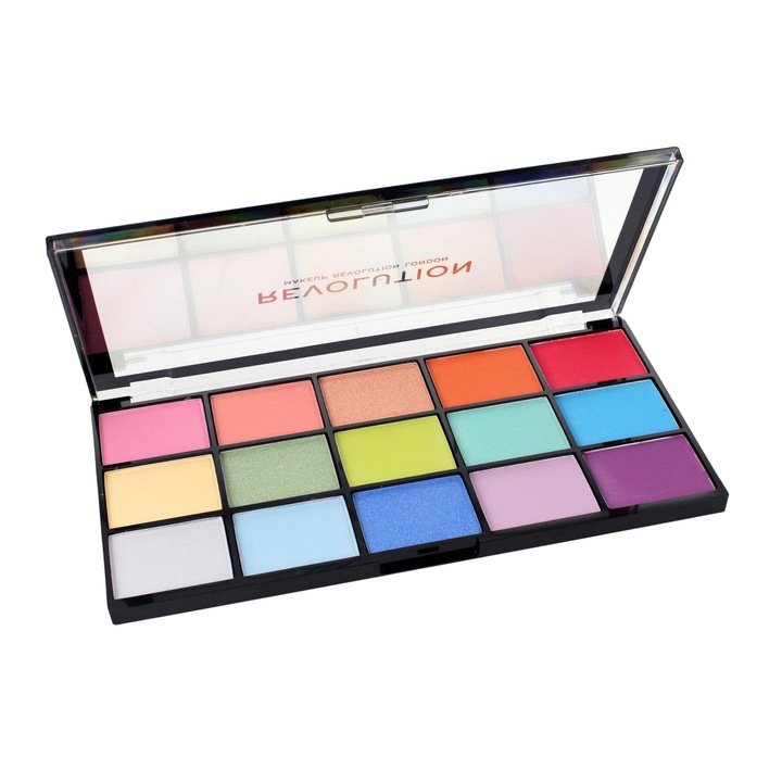 Paleta fard de pleoape, Revolution, Reloaded Sugar Pie, 15 Nuante, Multicolor