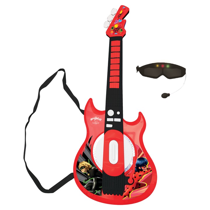 Chitara Miraculous, Lexibook, Ochelari/Microfon, 3ani+, Rosu/Negru