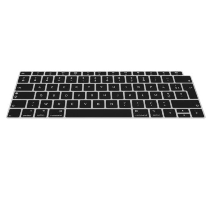 Billentyűzetborító Apple MacBook Air 13,3" (2018-2020), Kwmobile, fekete, szilikon, 53984.01