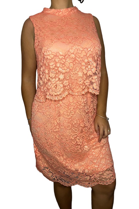 Средно розова дантелена рокля, 44, F&F