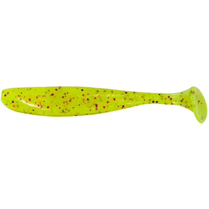 Комплект примамки Keitech Easy Shiner 10cm Chartreuse Red Flake PAL01, за риболов на костур, шад или щука, 7 бр