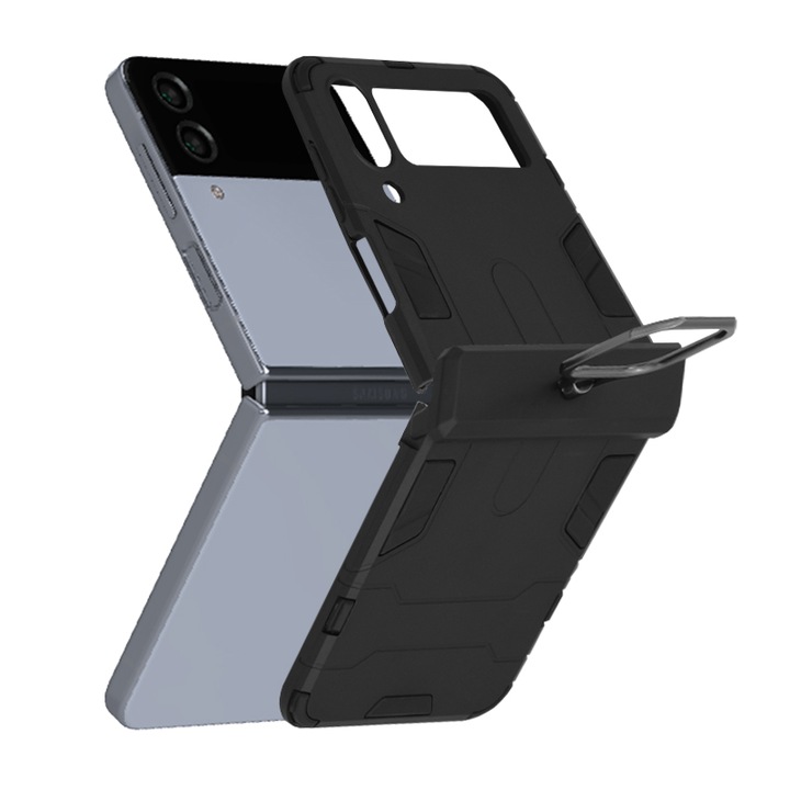 Кейс за Samsung Galaxy Z Flip4, метален, черен
