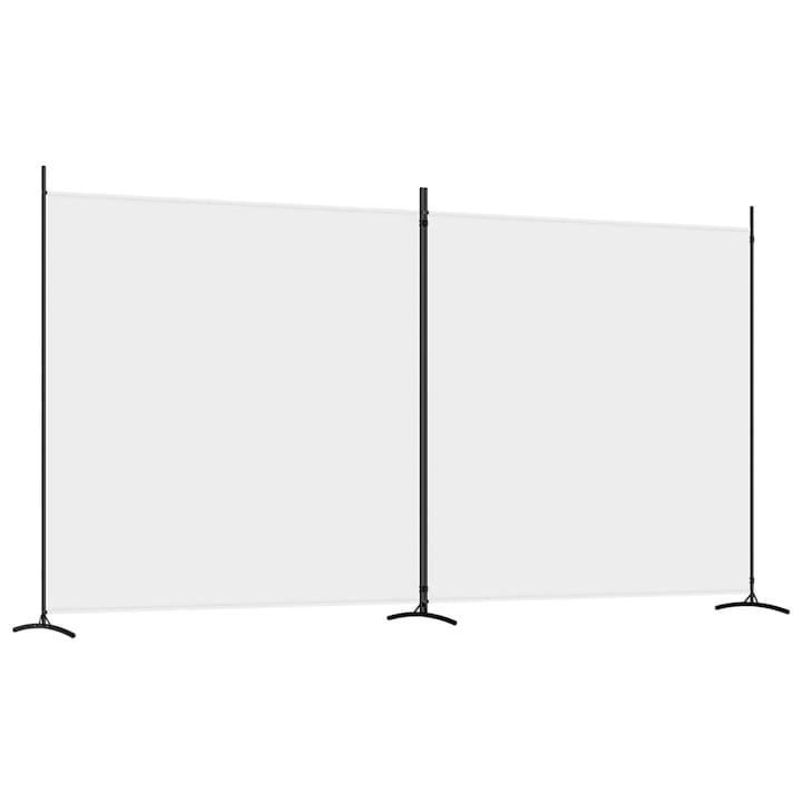 Paravan de camera cu 2 panouri vidaXL, alb, 348x180 cm