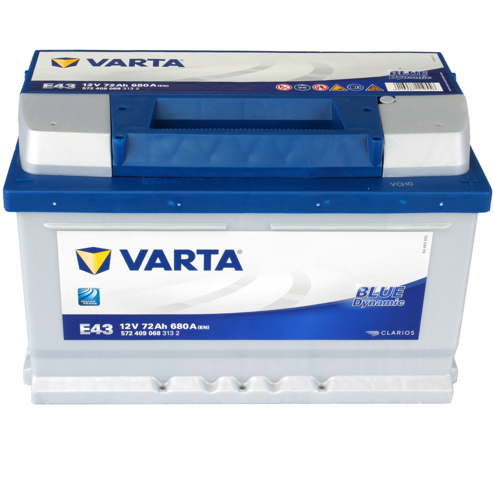 Autobaterie VARTA BLUE dynamic 12V, 72Ah, 680A, E43 —
