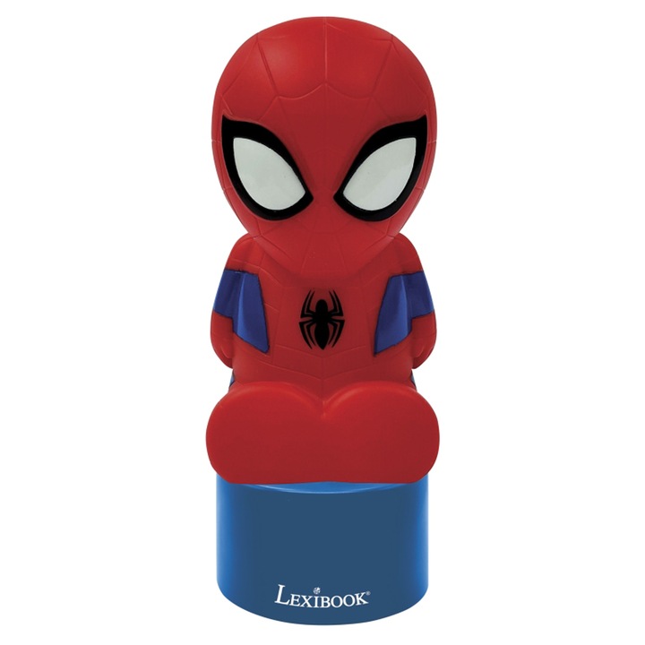 Lampa de noapte Spider-Man, Lexibook, Difuzor, 3ani+, Rosu/Albastru