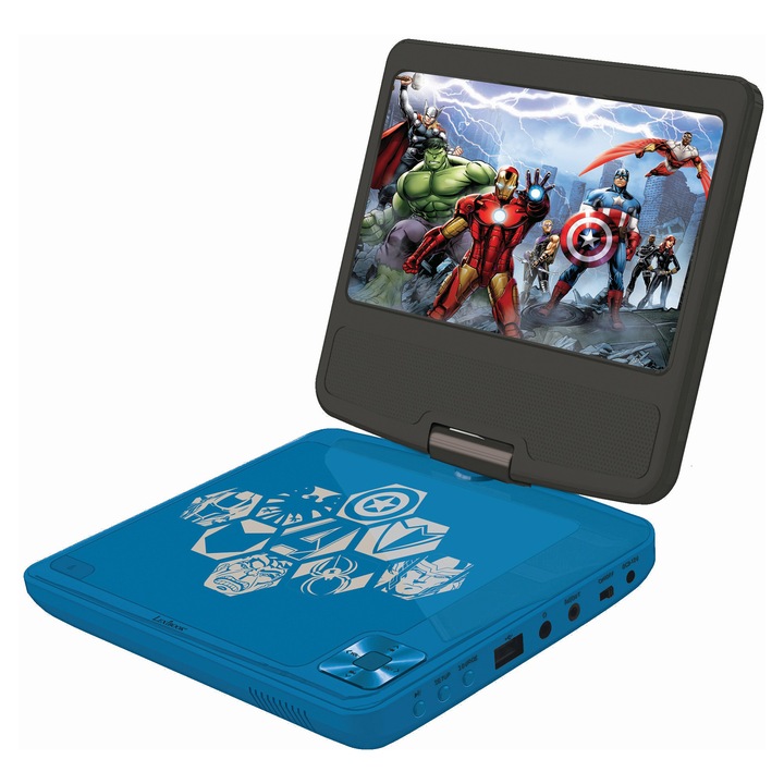 DVD player copii Avengers, Lexibook, 3ani+, Albastru/Negru
