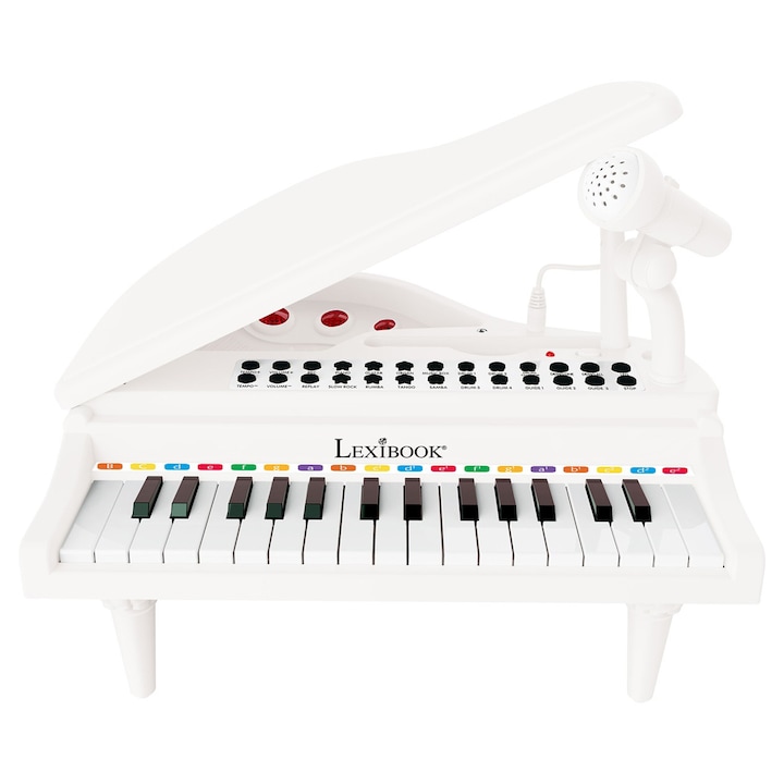 Mini pian cu microfon, Lexibook, 3ani+, Alb