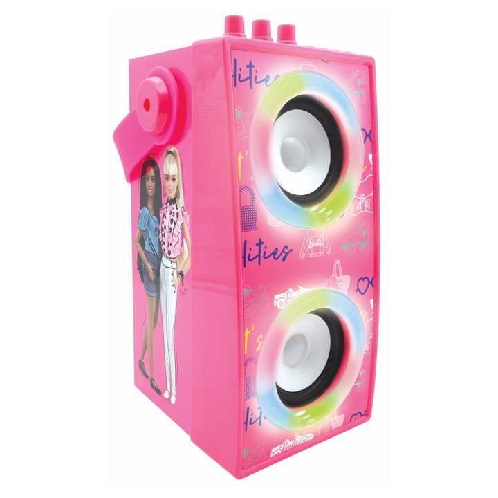 Boxa cu microfon Barbie, Lexibook, 3ani+, Roz