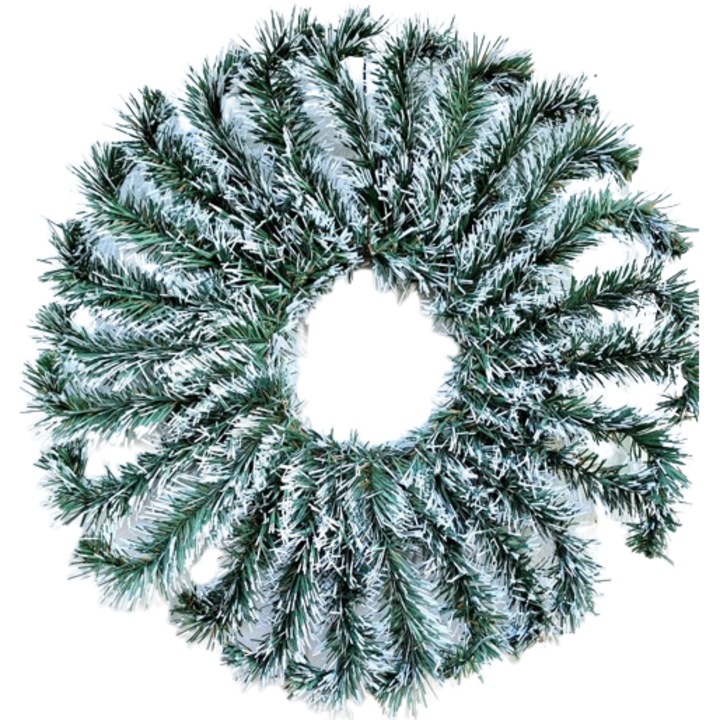 Coronita tip soare verde satirat cu alb 45cm