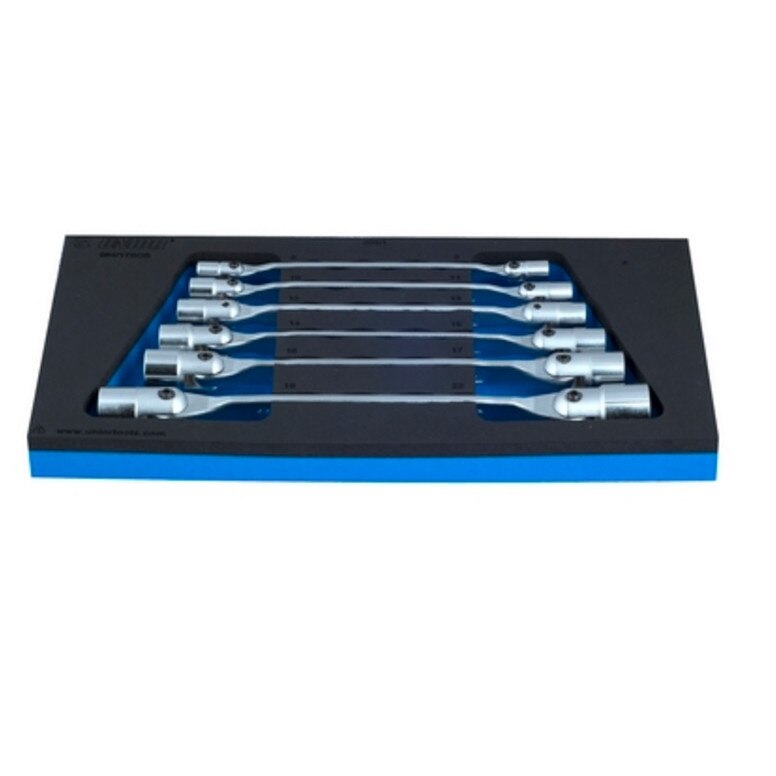 Set de chei tubulare dublu articulate 8-22/6 piese in modul 964/17SOS Unior