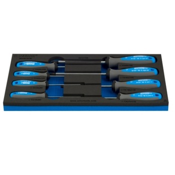 Set de surubelnite TBI cu profil TX si gaura in suport SOS marca Unior compus din 8 piese Set de surubelnite TBI cu profil TX si gaura in suport SOS marca Unior compus din 8 piese