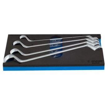 Set de 4 chei inelare dublu cotite marca Unior in suport SOS Set de 4 chei inelare dublu cotite marca Unior in suport SOS