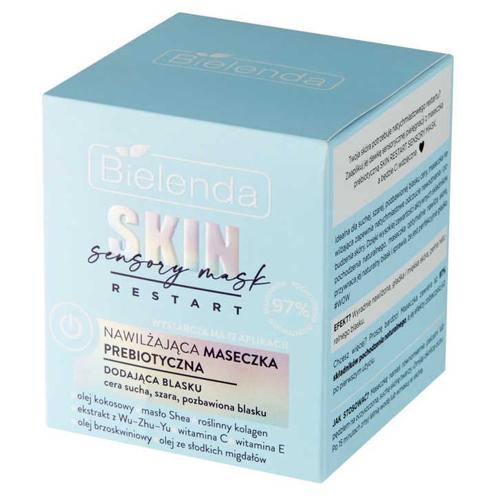 Masca pentru ten, Bielenda, Skin Restart Sensory Mask, Hidratant, 50 ml
