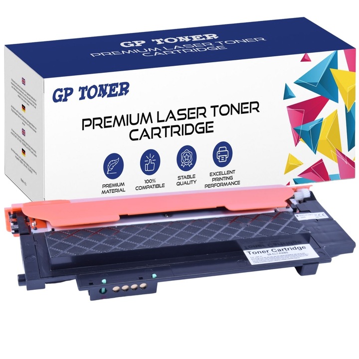 Festékkazetta, GP Toner, Kompatibilis: Samsung CLT-K406S CLP-360 CLP-365 CLX-3300 CLX-330 Xpress C410 C460 - GP-S406BK Fekete 1500 oldal