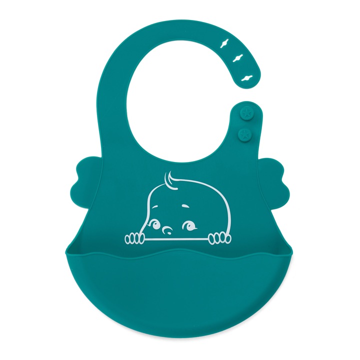 Baveta din silicon cu buzunar U-Grow, albastru