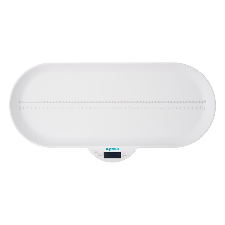Кантар 2 в 1 за бебета и деца U-Grow, Bluetooth функция, Капацитет 30 кг, LCD дисплей, Бял