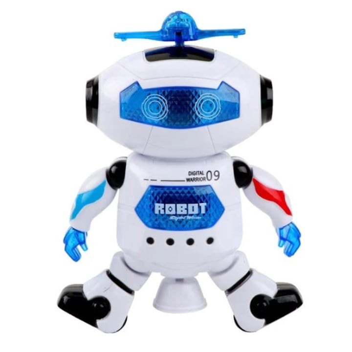 Robot cu sunete, lumini colorate si miscare, functioneaza cu baterii, Bump and Go, 3 ani+